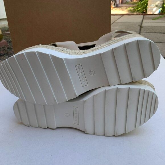 Marc Fisher Womens Zarita Leather Strappy Espadrilles Sz 11M in Cream - Picture 10 of 13